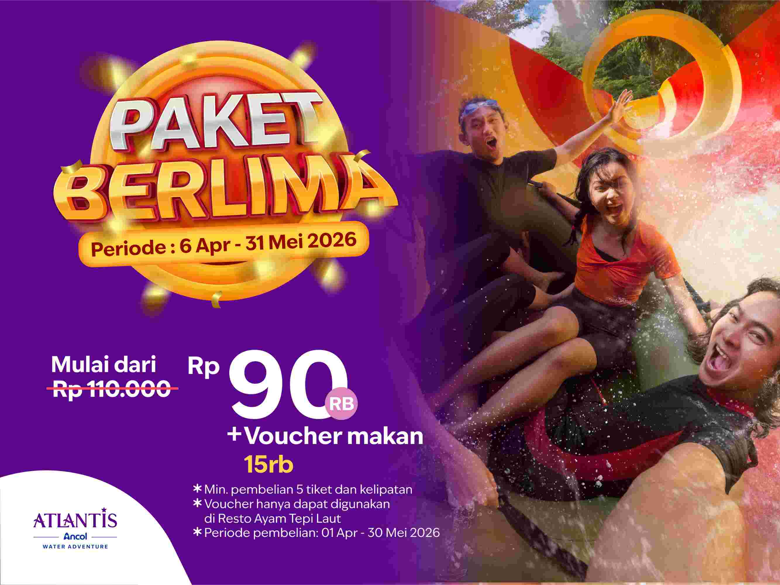 Promo Paket Berlima Atlantis Ancol, Main Rame-Rame Jadi Lebih Hemat